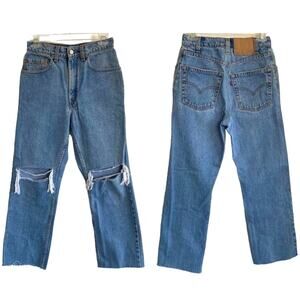 New Aligrace Custom Distressed High Rise Jeans Redone Levi’s Size 25